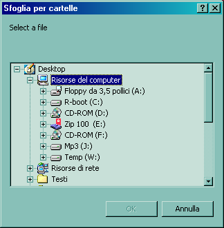 Directory selector (Microsoft Windows 2000)